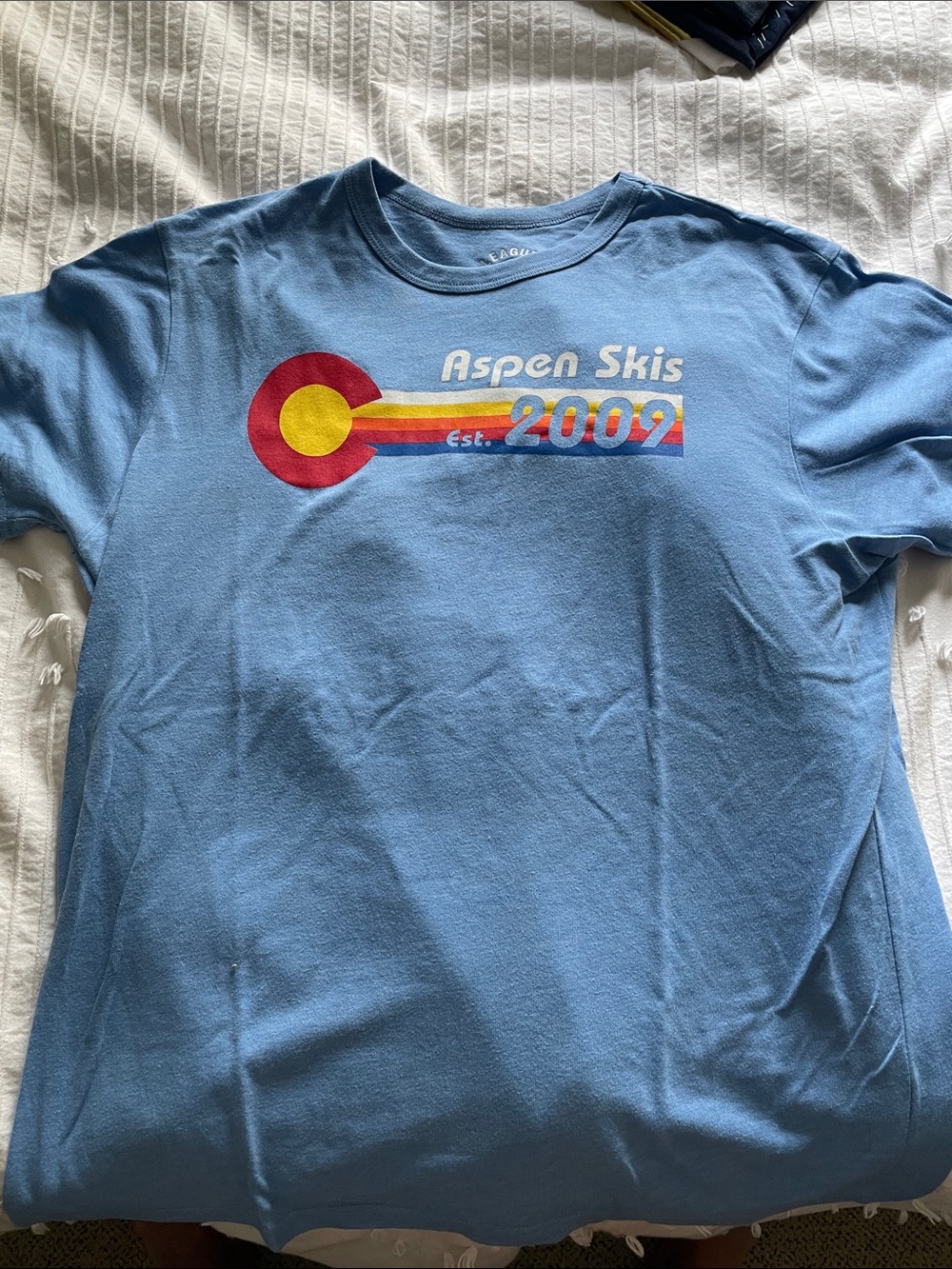 Aspen Skis 2009 Graphic Tee in Light Blue